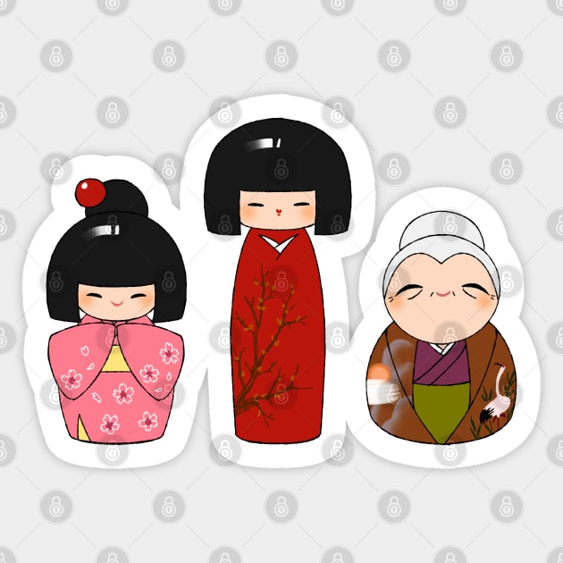 Kokeshi dolls Sticker by Ancsi